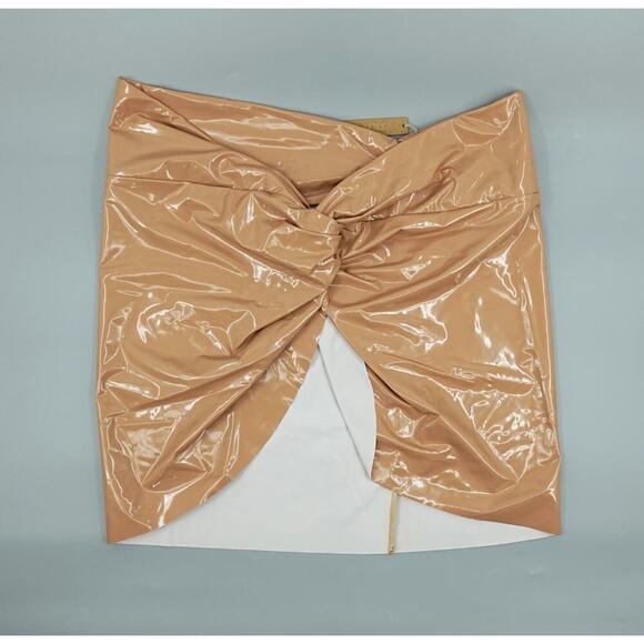 Skims Swim Mini Skirt Women 2X Ochre Textured Bikini Story Sarong Cover Up Beach - Picture 3 of 15